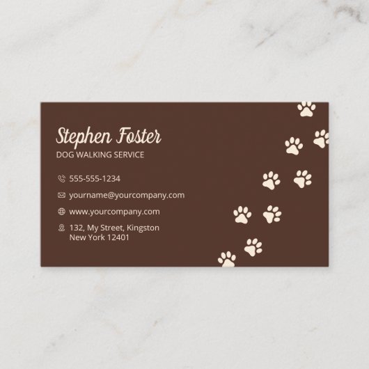 シック犬歩く犬トレーナーウォーカーペットシッター 名刺 (正面)