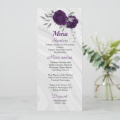 シック王室のな紫のシルバーグレー結婚フローラ メニュー (スタンド正面)