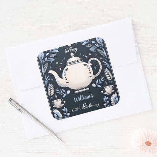 シック王室のアダルトフェアリティティーパーティー60th誕生日 スクエアシール (封筒)