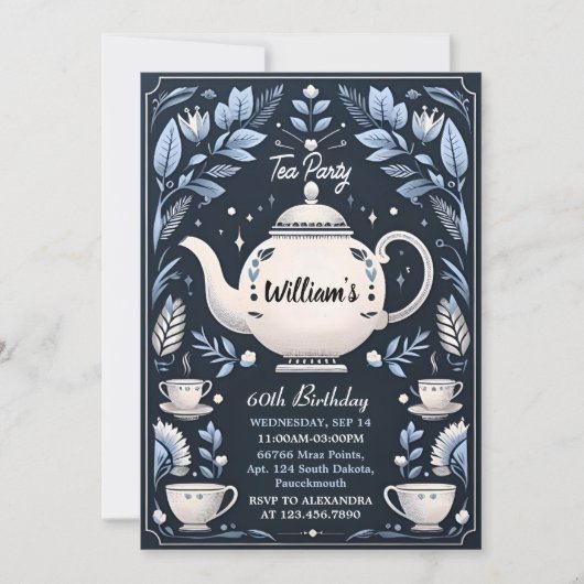 シック王室のアダルトフェアリティティーパーティー60th誕生日 招待状 (正面)