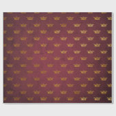 シック王室のゴールデンレッドベルベットクラウンプリンセス ラッピングペーパー (フラット)