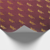 シック王室のゴールデンレッドベルベットクラウンプリンセス ラッピングペーパー (角)