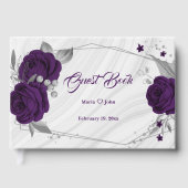 シック王室のパープルフローラ銀葉幾何学的 ゲストブック (正面)