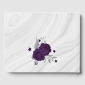 シック王室のパープルフローラ銀葉幾何学的 ゲストブック (裏面)