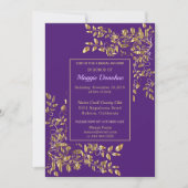 シック王室のパープルブライダルシャワー招待 招待状 (正面)