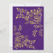 シック王室のパープルブライダルシャワー招待 招待状 (裏面)