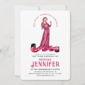 シック王室のピンク中世プリンセスフェアヤタリーブデイ 招待状 (正面)