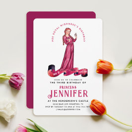 シック王室のピンク中世プリンセスフェアヤタリーブデイ 招待状