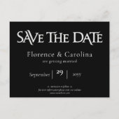 シック王室のブラック日付の保存 ポストカード (正面)