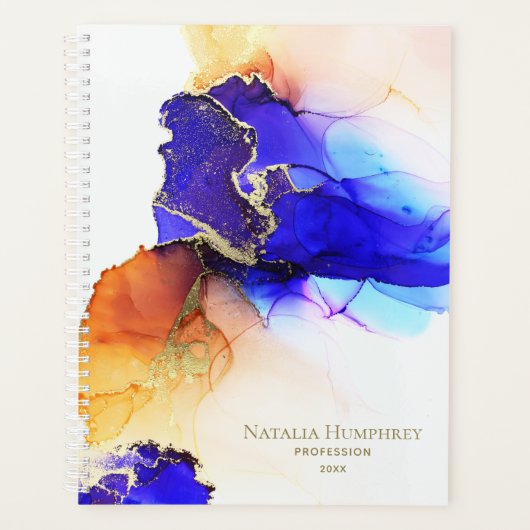 シック王室のブルーオレンジカスタムプランナー プランナー手帳 (正面)