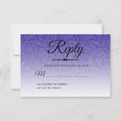 シック王室のブルーグラデーションスウィート16 RSVP 招待状 (正面)