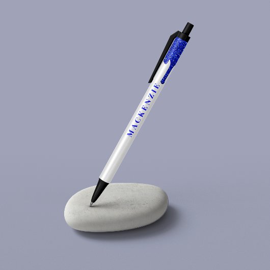 シック王室のブルーグリッタードリップラグジュアリー 青ボールペン