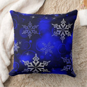 シック王室のブルースノーフレークモチーフ クッション (ブランケット)