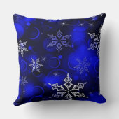 シック王室のブルースノーフレークモチーフ クッション (裏面)