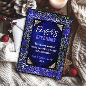 シック王室のブルーフローラグリッタークリスマス新年