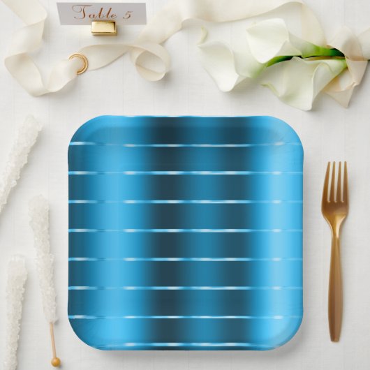 シック王室のブルーリボンブライダルシャワー ペーパープレート (ウェディング)