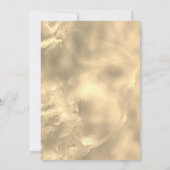 シック王室のブルー金ゴールドグリッタードリップモノグラム 招待状 (裏面)