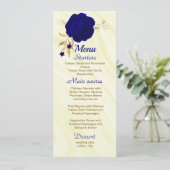 シック王室のブルー金ゴールドフローラ結婚メニュー メニュー (スタンド正面)