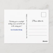 シック王室のブルー銀グリッタークリスマス新年 ポストカード (裏面)