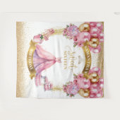 シック甘い16タペストリーピンクドレス金ゴールドグリッター タペストリー (正面(横))