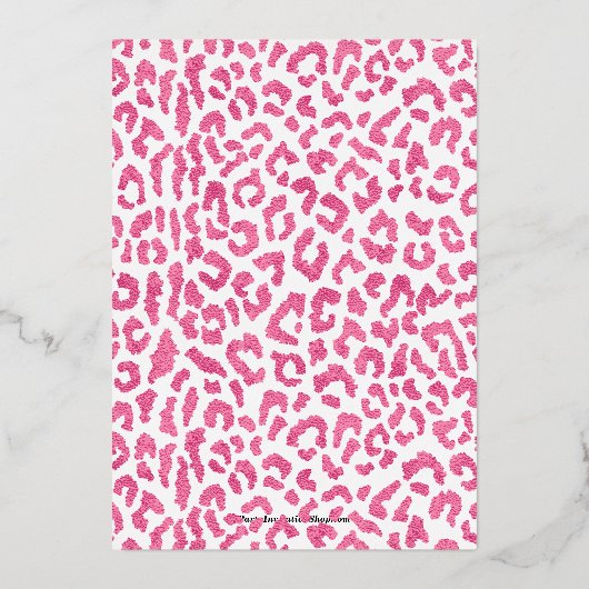 シック甘い16レオパード印刷誕生日シルバー 箔招待状 (裏面)