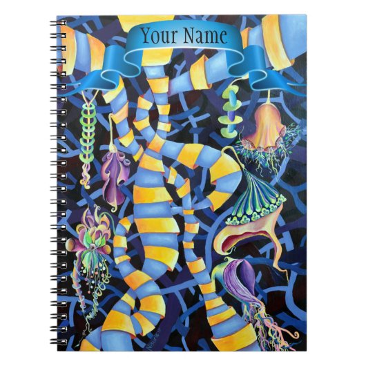 シック発光コンテンポラリー幾何学抽象芸術 ノートブック (正面)
