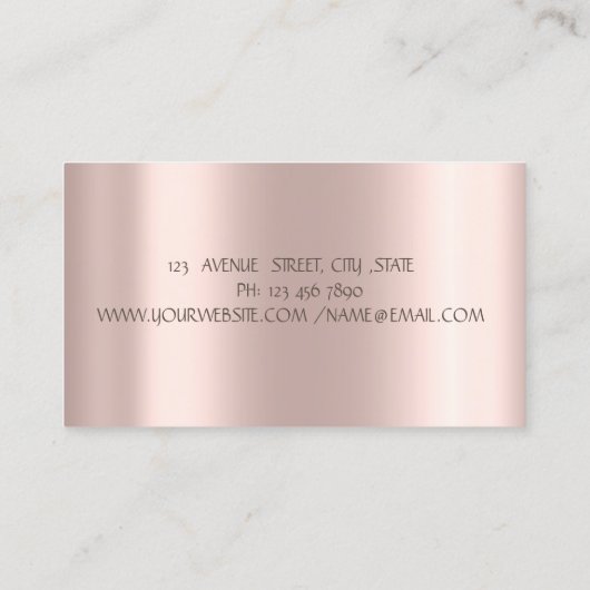 シック白ロータスホログラフィックインクバラ金ゴールド 名刺 (裏面)