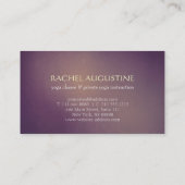 シック白熱［赤熱］光を放つロータス&パープルヨガグランジインストラクター 名刺 (裏面)