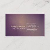 シック白熱［赤熱］光を放つロータス&パープルヨガグランジインストラクター 名刺 (裏面)