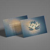 シック白熱［赤熱］光を放つロータス&ブルーグランジヨガインストラクター 名刺