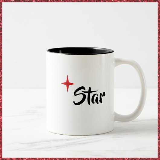 シック白黒とレッドスターディバマグ ツートーンマグカップ