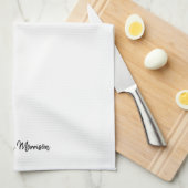 シック白黒カスタムスカジュアルクリプト名文字 キッチンタオル (四つ折り)