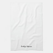 シック白黒カスタムスカジュアルクリプト名文字 キッチンタオル (縦)