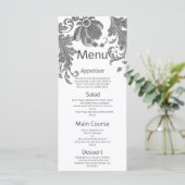 シック白黒グリッターフローラ結婚レースのメニュー プログラム (スタンド正面)