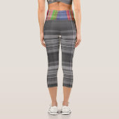 シック白黒グレーブルーピンクグリーンタータンチェックプレイド カプリレギンス (裏面)