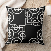 シック白黒グレーモノグラム装飾用クッション クッション (ブランケット)