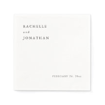 シック白黒シンプルズ結婚ナプキンス