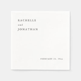 シック白黒シンプルズ結婚ナプキンス スタンダードカクテルナプキン