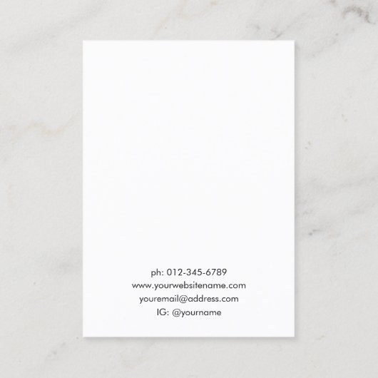 シック白黒ジュエリーイヤリングディスプレイ 名刺 (裏面)