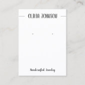 シック白黒ジュエリーイヤリングディスプレイ 名刺 (正面)