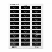 シック白黒スクエアパターン住所 シール (フルシート)