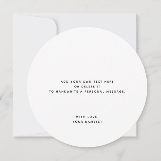 シック白黒スクリプトサンキューノートカード サンキューカード (裏面)