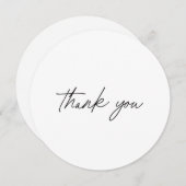 シック白黒スクリプトサンキューノートカード サンキューカード (正面/裏面)