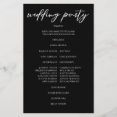 シック白黒スクリプト結婚式 プログラム (裏面)