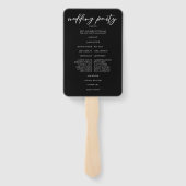 シック白黒スクリプト結婚式 プログラム ハンドファン (裏面)