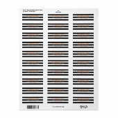 シック白黒ストライプズハロウィーン差出人住所 ラベル (フルシート)