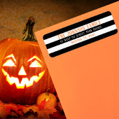 シック白黒ストライプズハロウィーン差出人住所 ラベル