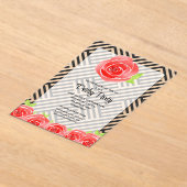 シック白黒ストライプバラダービーホース アクリル招待状 (レイダウン)