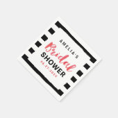 シック白黒ストライプブライダルシャワー スタンダードカクテルナプキン (角)