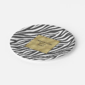 シック白黒ゼブラプリント ペーパープレート (アングル)